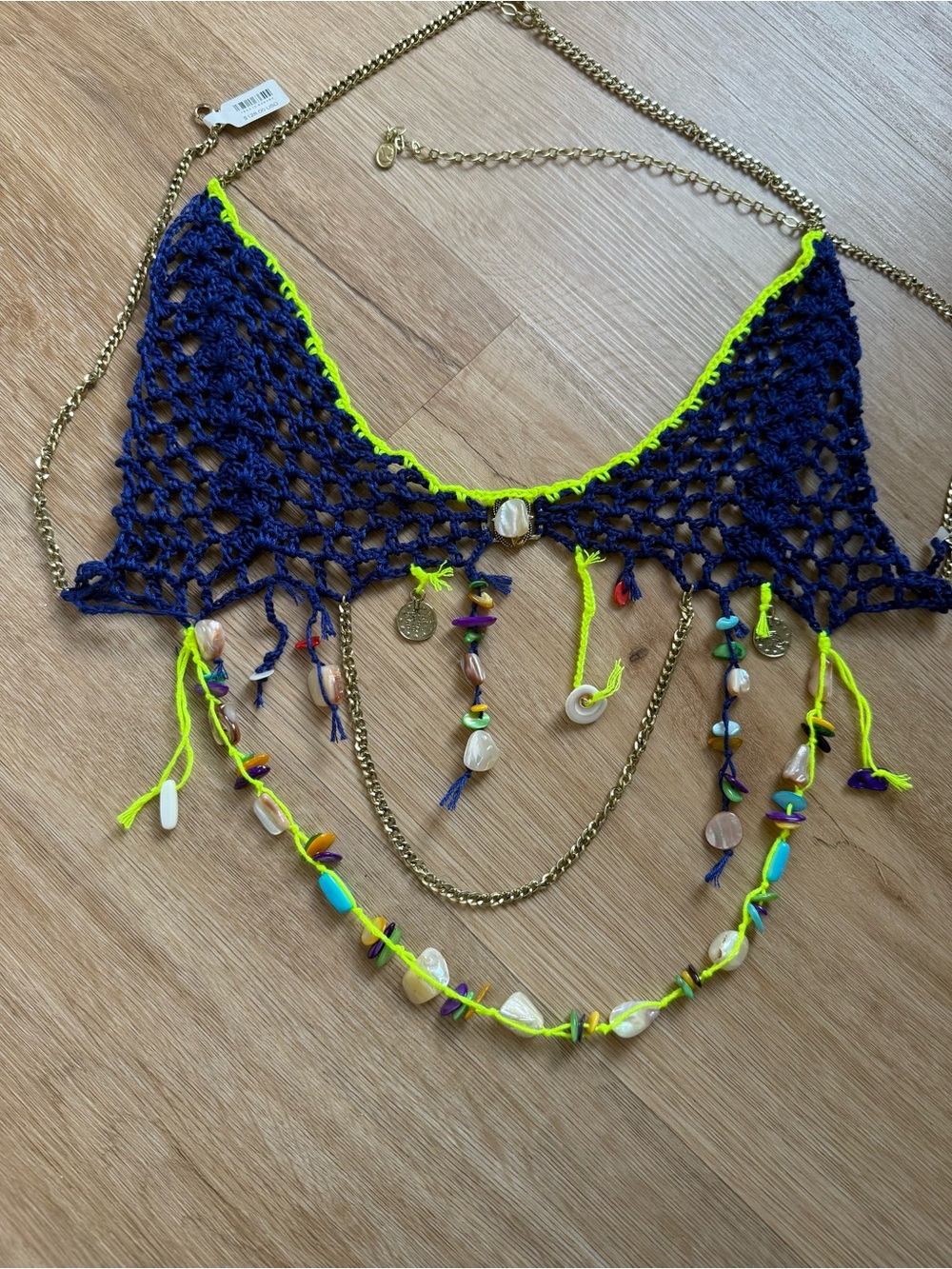 Free People x Ariana Ost Fox River Body Chain Navy and Green Combo